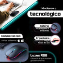Mouse Wireless Recarregável Led Rgb 2.4 Ghz Sem Fio Bluetooth Optico Ghz Noteboo